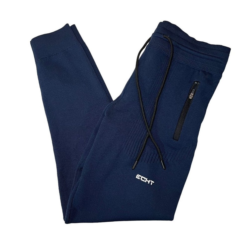 ECHT women size S Phase Knit Joggers Navy Blue Seamless Comfort Shaping Leisure